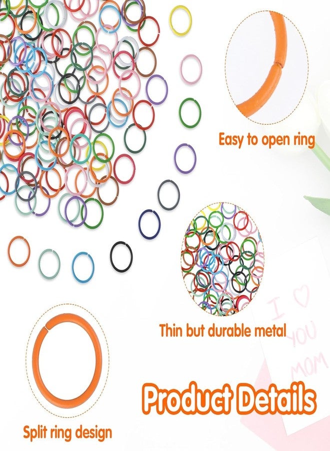 Evaluemart Pack of 100 Colored Open Jump Rings 10mm Colorful Round Jump Rings Split Rings Spacer Connectors for Jewelry Making Findings DIY Bracelet - Image 2